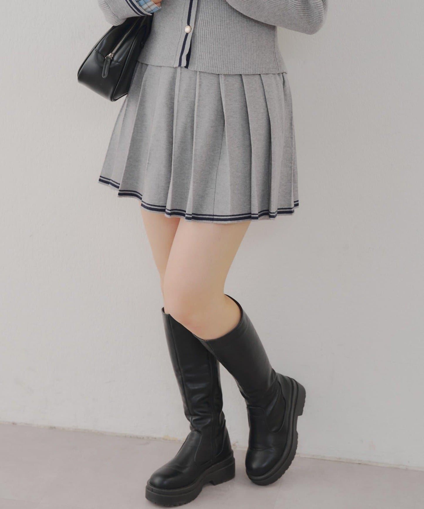 【套裝可搭配】下襬條紋百褶迷你裙