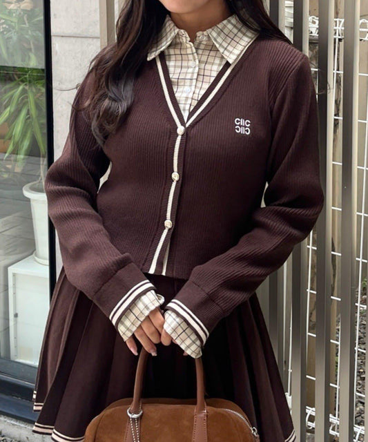 【可成套搭配】襯衫&開衫拼接套頭衫