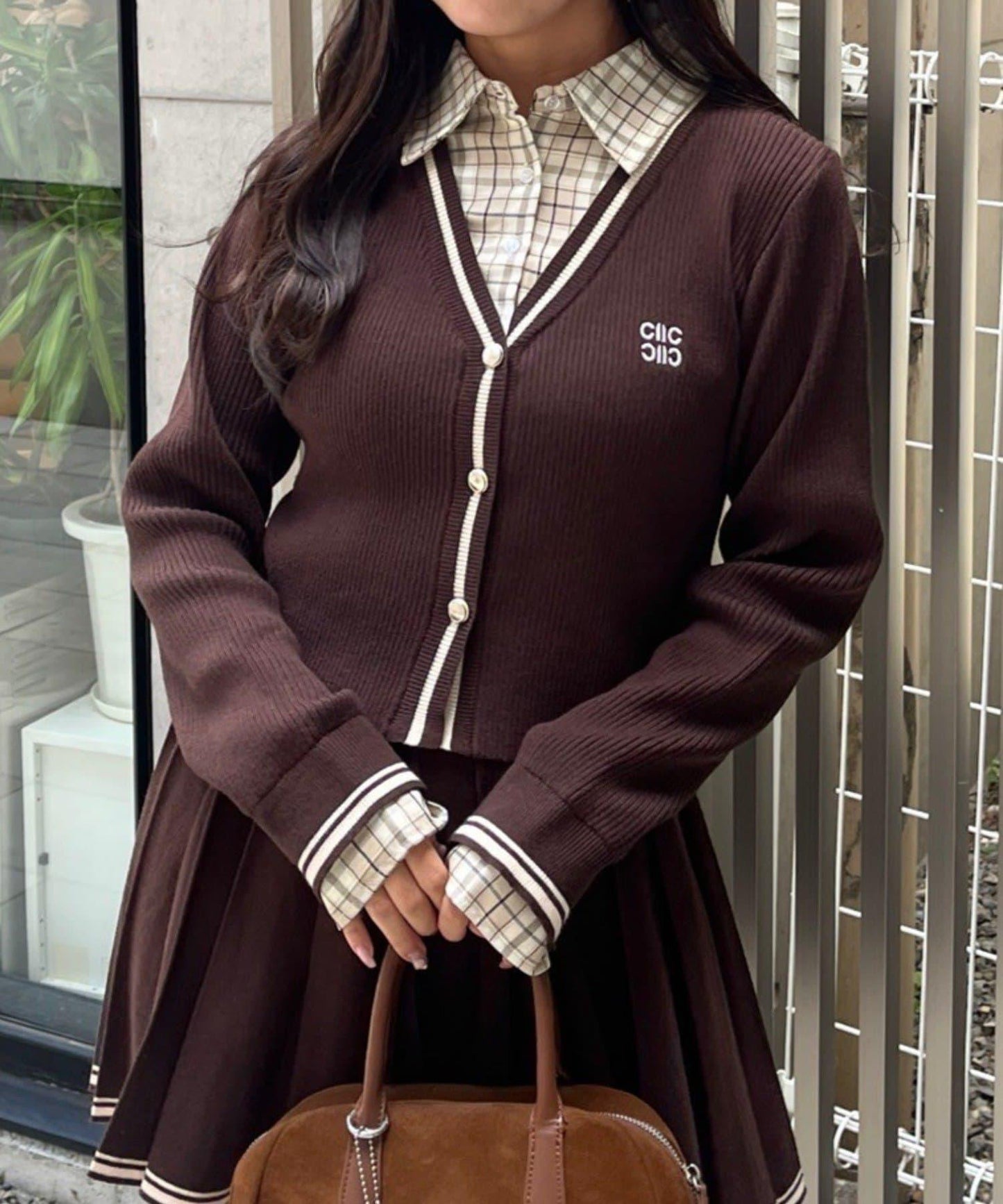 【可成套搭配】襯衫&開衫拼接套頭衫