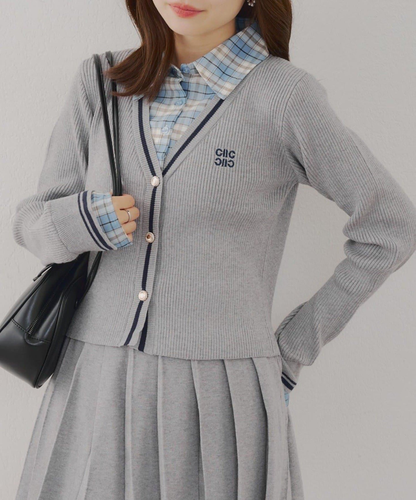 【可成套搭配】襯衫&開衫拼接套頭衫