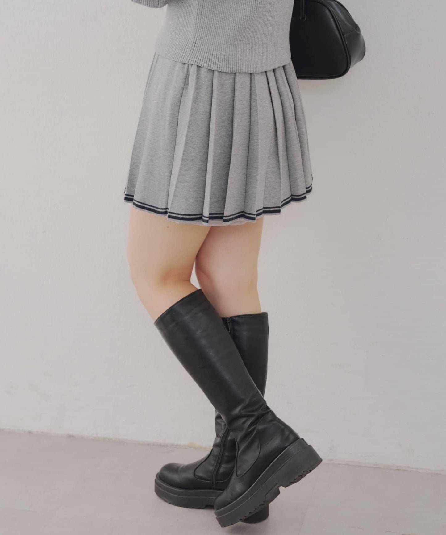 【套裝可搭配】下襬條紋百褶迷你裙