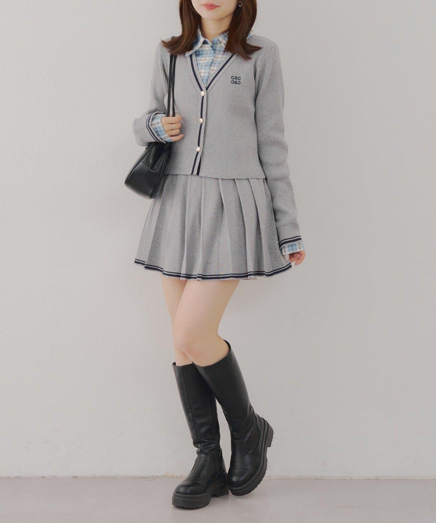 【套裝可搭配】下襬條紋百褶迷你裙