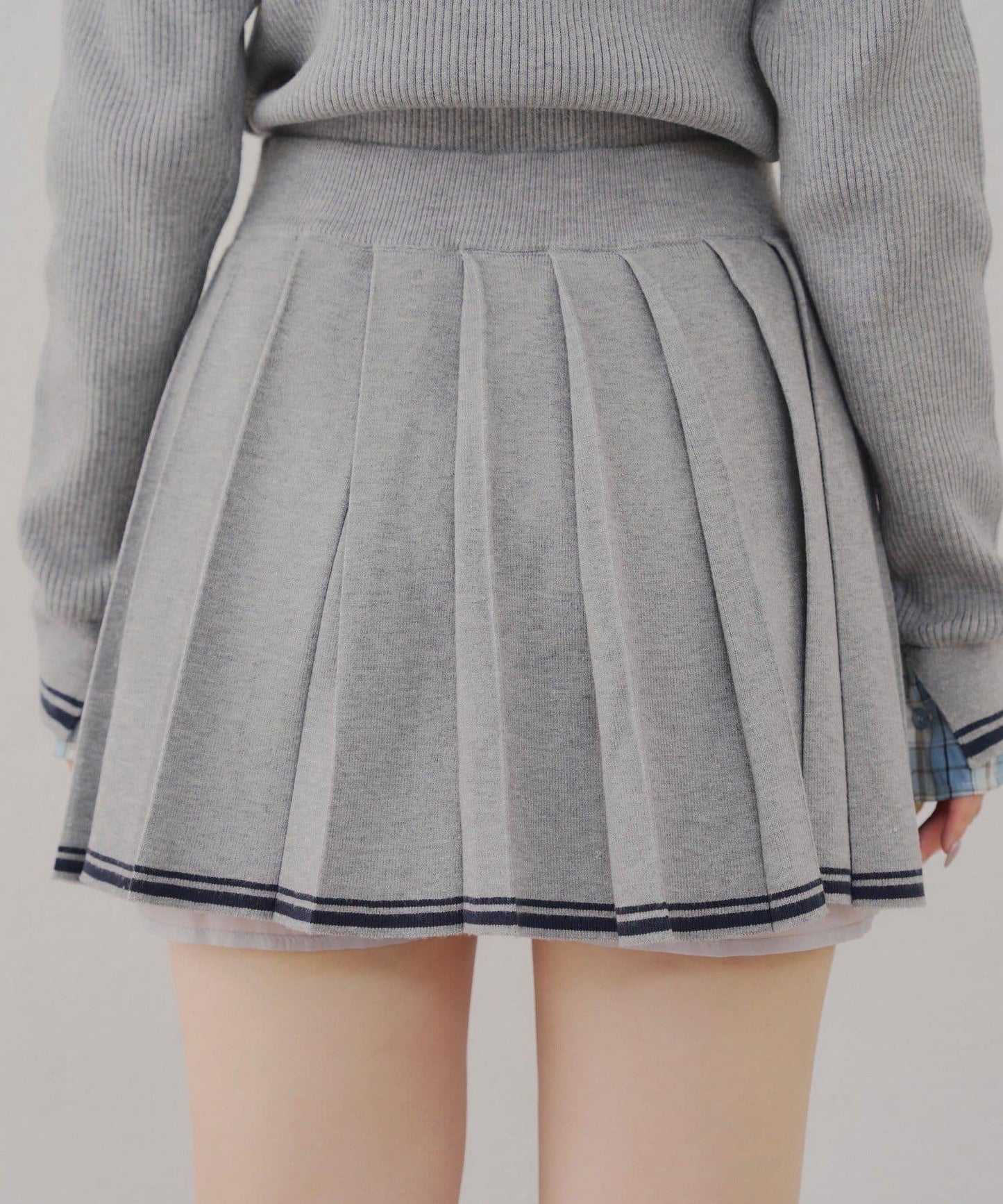 【套裝可搭配】下襬條紋百褶迷你裙