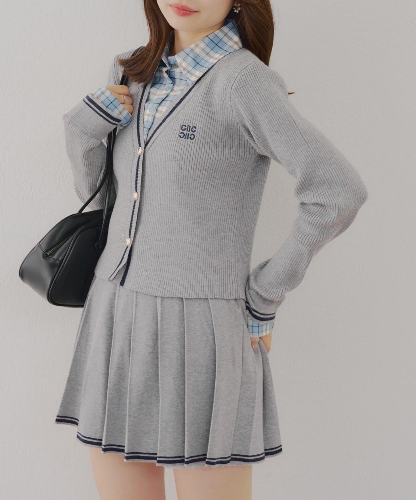 【可成套搭配】襯衫&開衫拼接套頭衫