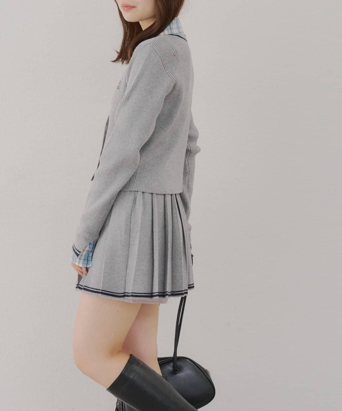 【可成套搭配】襯衫&開衫拼接套頭衫