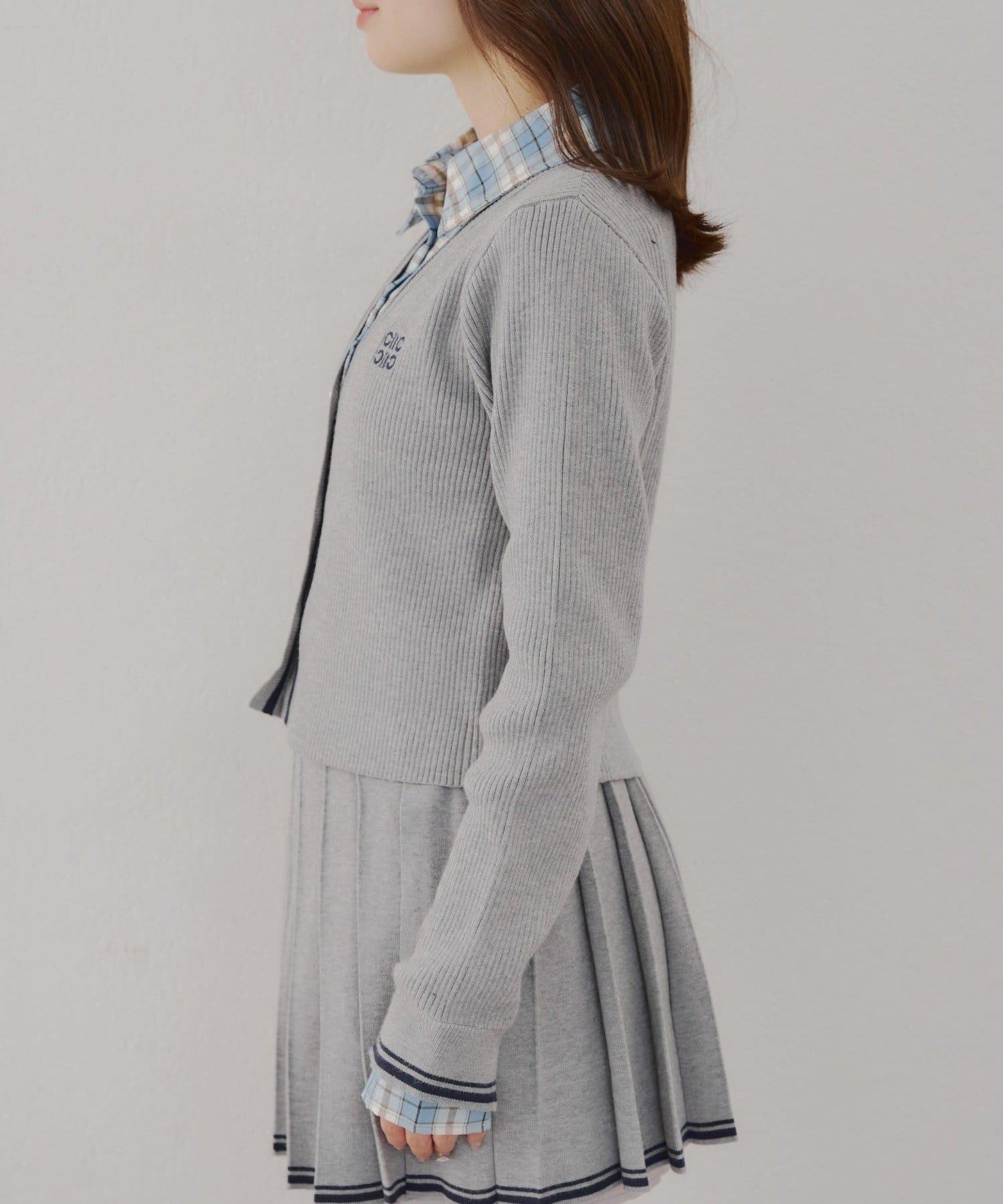 【可成套搭配】襯衫&開衫拼接套頭衫