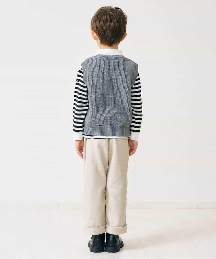 針織背心&條紋領T恤套裝_可機洗