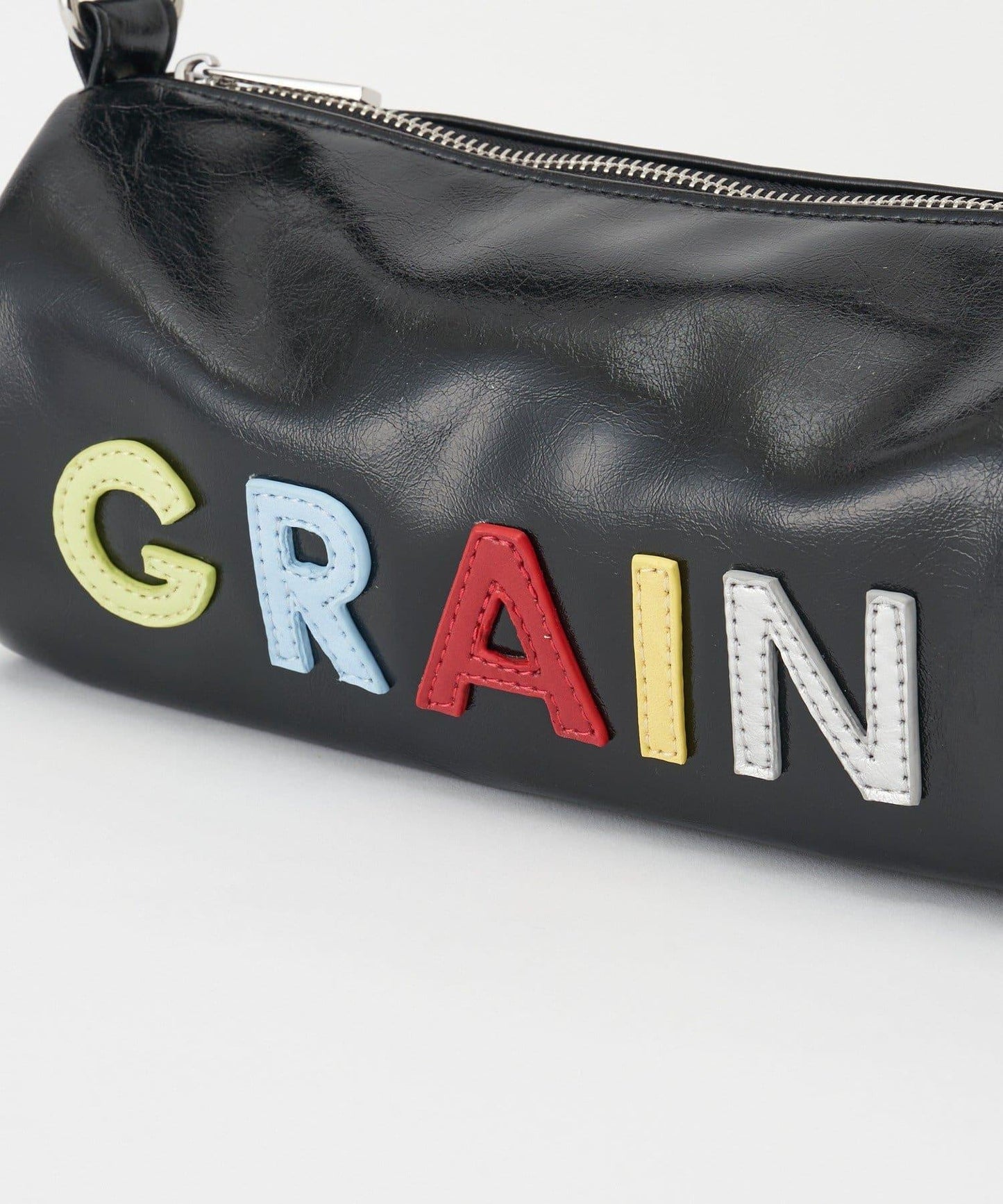 【GRAIN/グレイン】徽章標誌仿皮單肩包