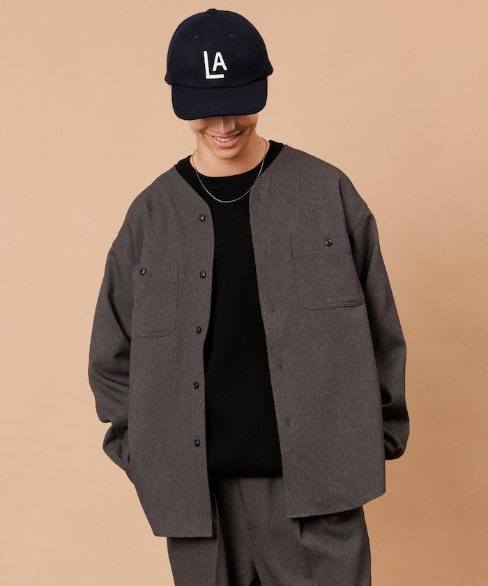 LANATEC WOOLY 寬鬆無領襯衫