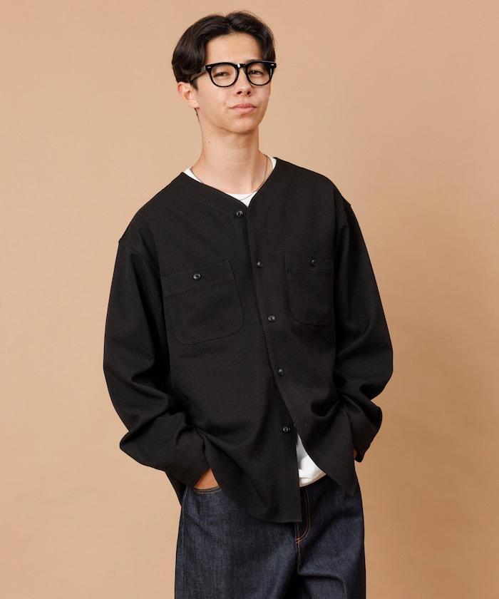 LANATEC WOOLY 寬鬆無領襯衫