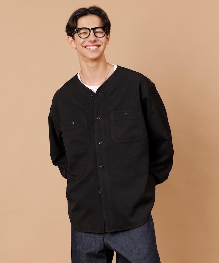 LANATEC WOOLY 寬鬆無領襯衫
