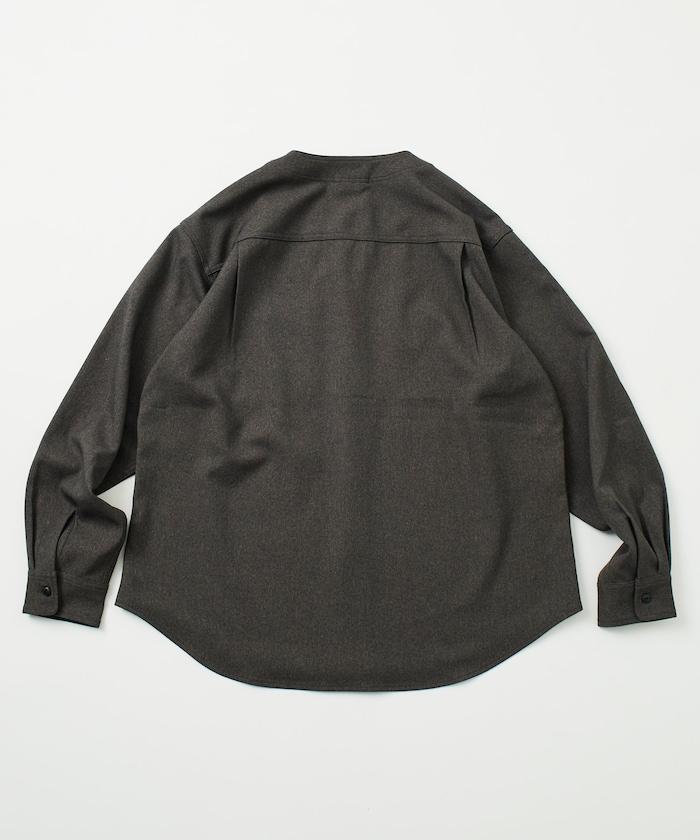 LANATEC WOOLY 寬鬆無領襯衫
