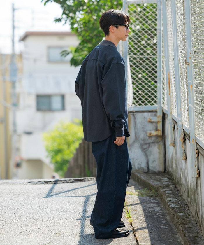 LANATEC WOOLY 寬鬆無領襯衫
