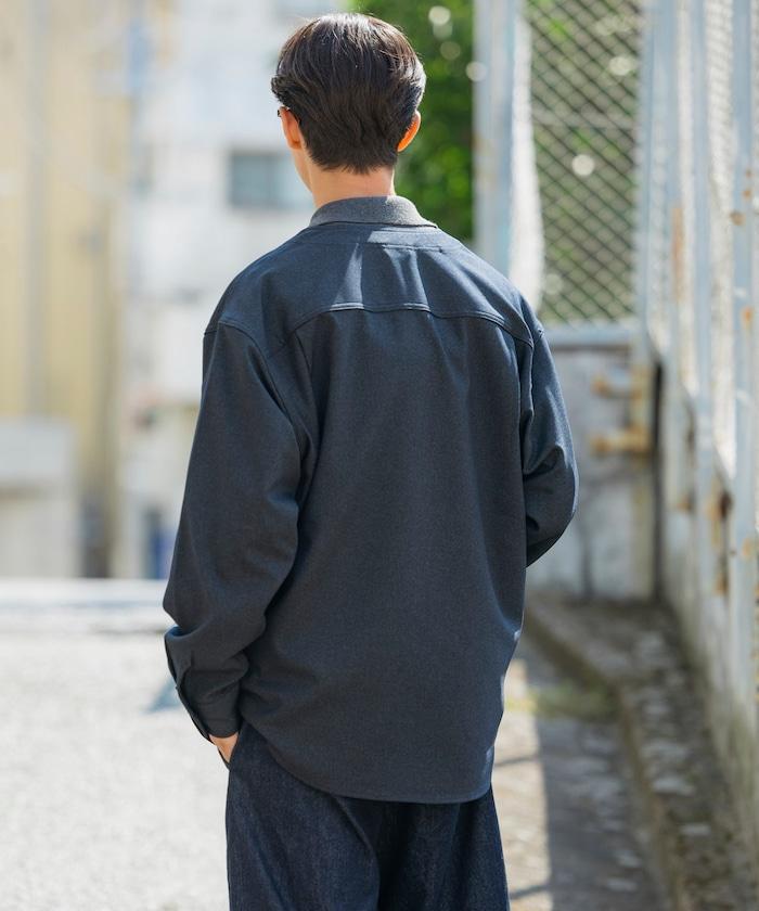LANATEC WOOLY 寬鬆無領襯衫