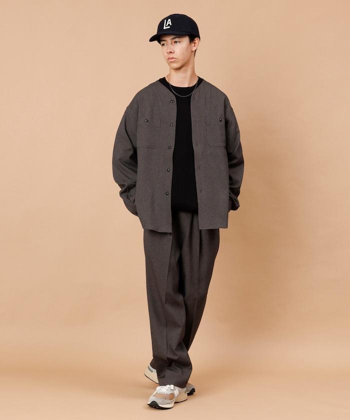 LANATEC WOOLY 寬鬆無領襯衫