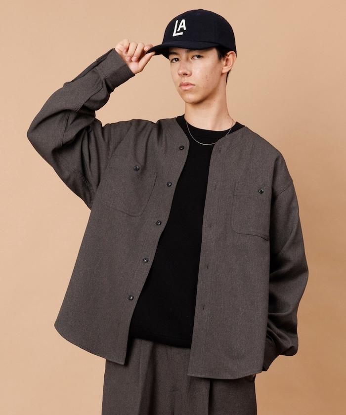 LANATEC WOOLY 寬鬆無領襯衫
