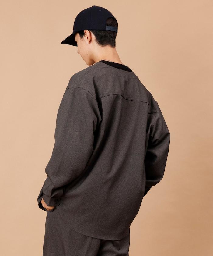 LANATEC WOOLY 寬鬆無領襯衫