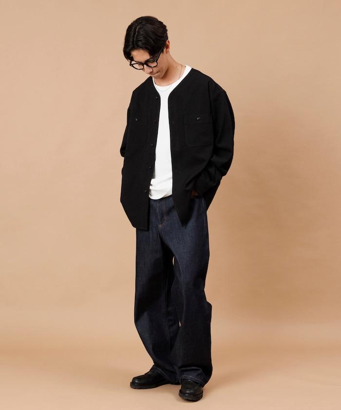 LANATEC WOOLY 寬鬆無領襯衫