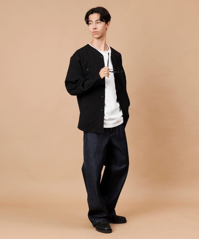 LANATEC WOOLY 寬鬆無領襯衫