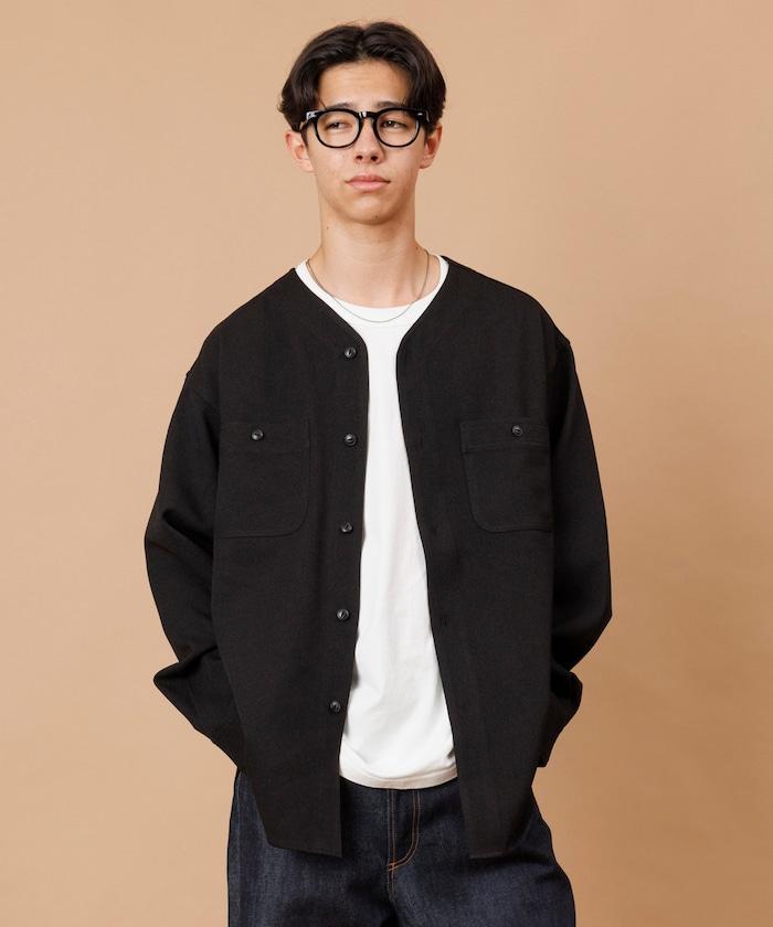 LANATEC WOOLY 寬鬆無領襯衫