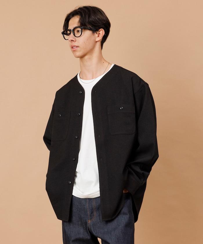 LANATEC WOOLY 寬鬆無領襯衫