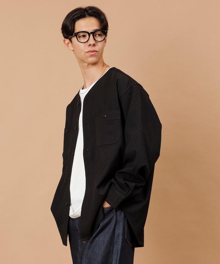 LANATEC WOOLY 寬鬆無領襯衫