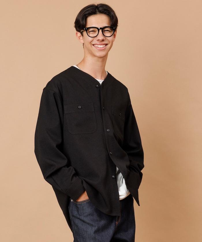 LANATEC WOOLY 寬鬆無領襯衫