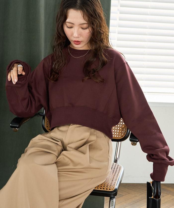 短款蝙蝠袖毛圈衛衣