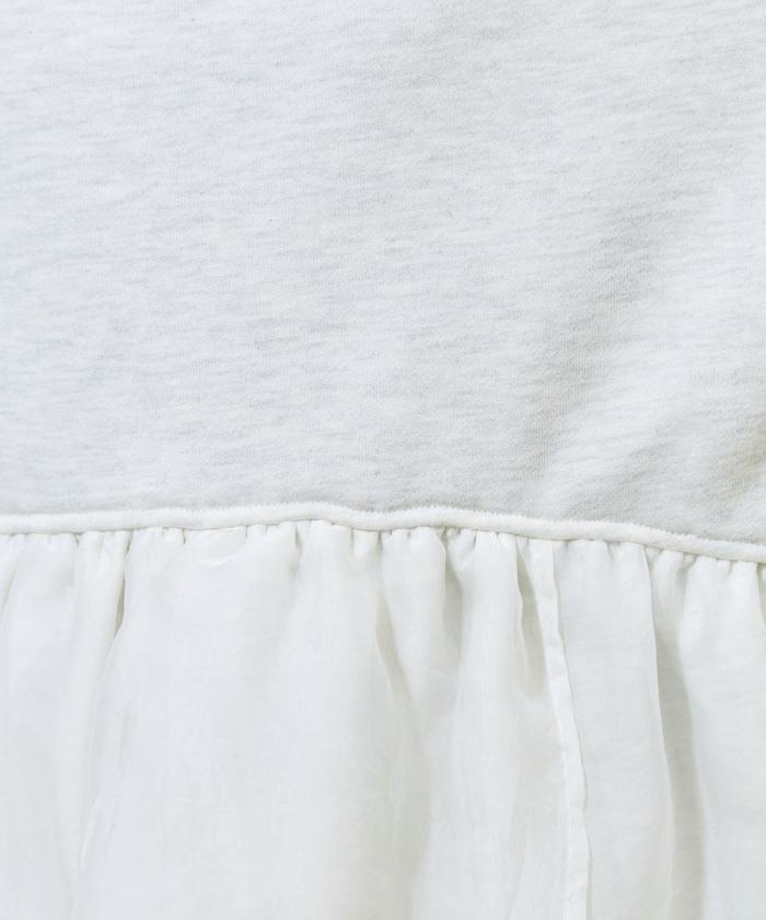 歐根紗荷葉邊拼接衛衣套頭衫