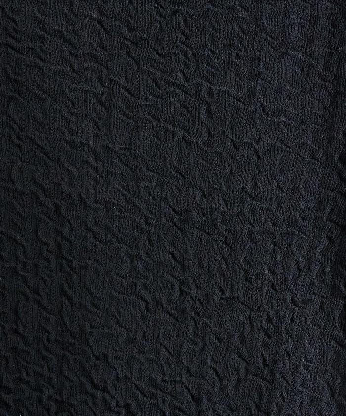 褶皺抽褶編織船領套頭衫