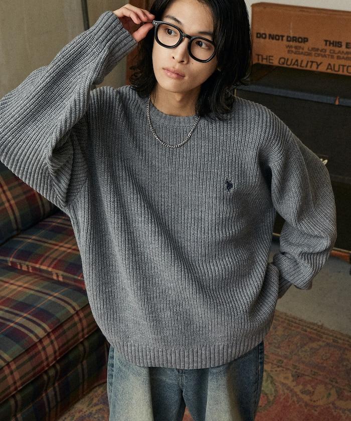 特別刺繡橫紋圓領針織衫【限量】