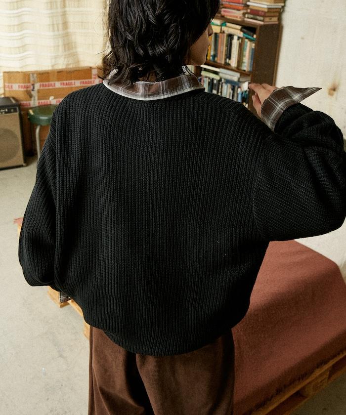 特別刺繡橫紋圓領針織衫【限量】