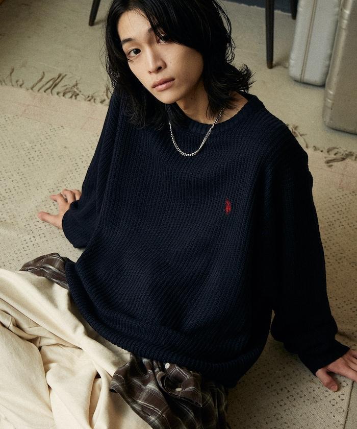 特別刺繡橫紋圓領針織衫【限量】