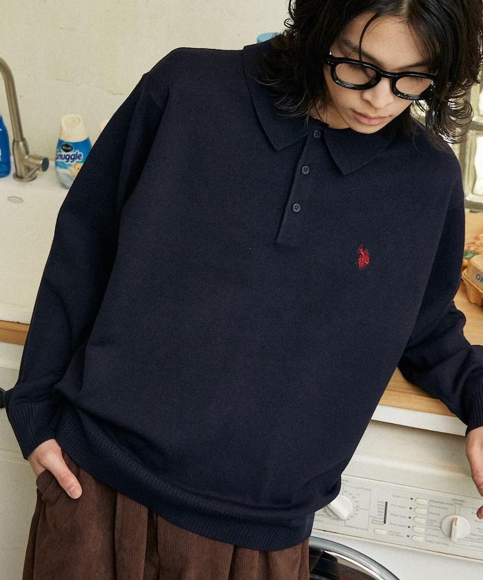特別款針織質感衛衣式POLO衫