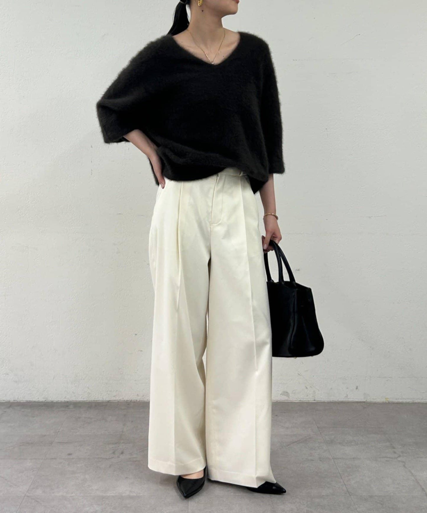 【Loungedress】直筒褶皺長褲