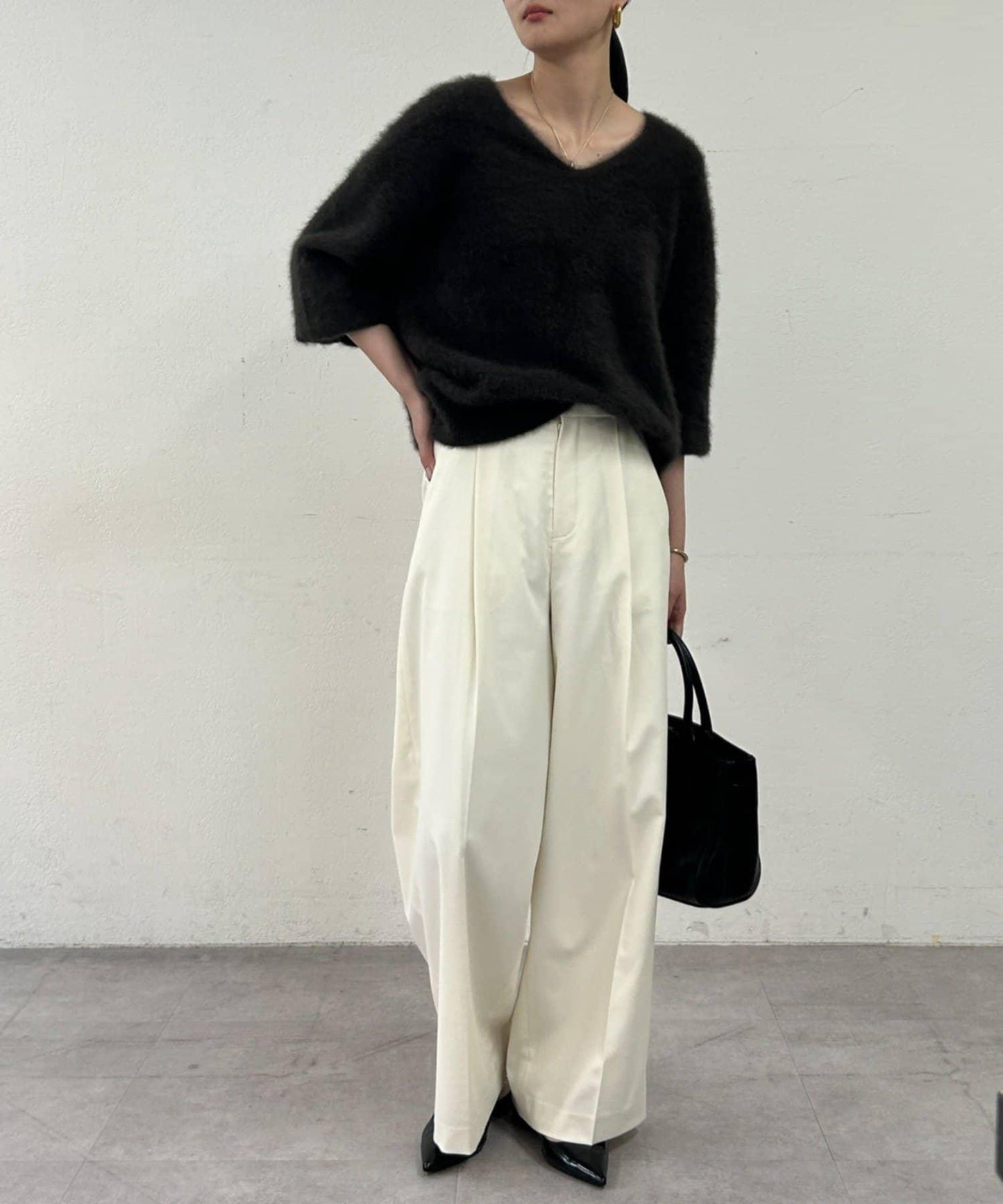 【Loungedress】直筒褶皺長褲