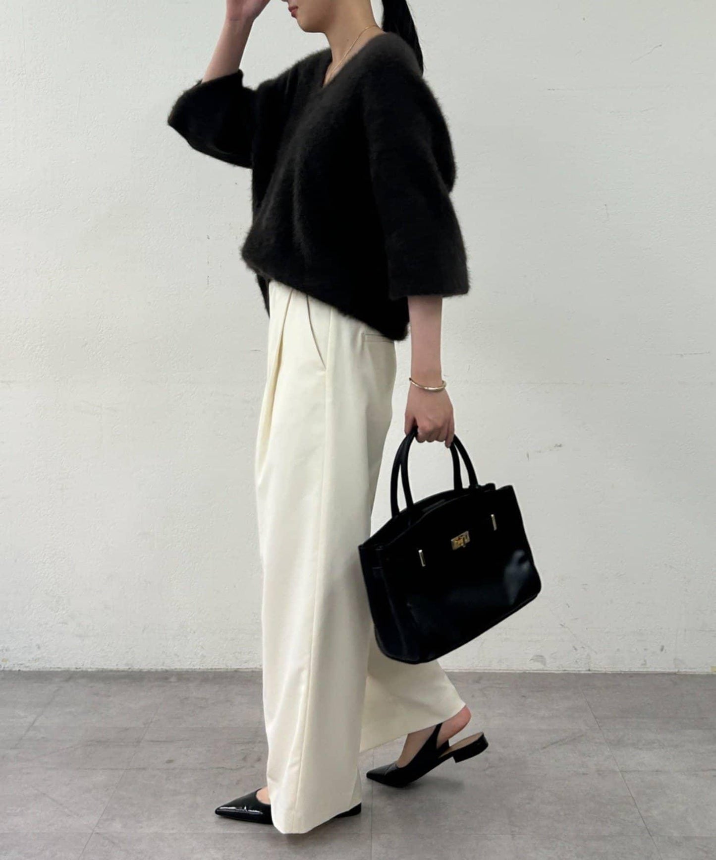 【Loungedress】直筒褶皺長褲