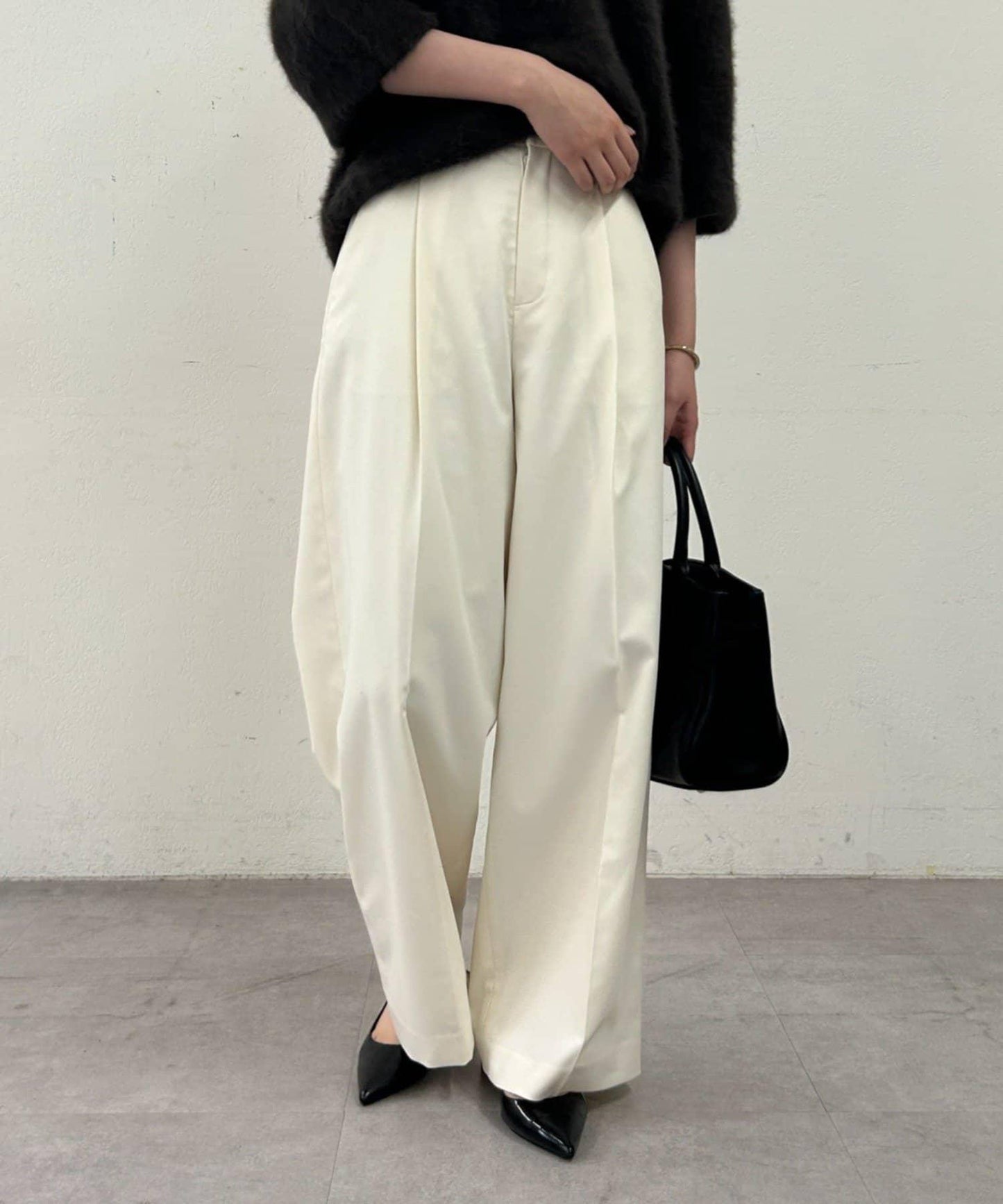【Loungedress】直筒褶皺長褲