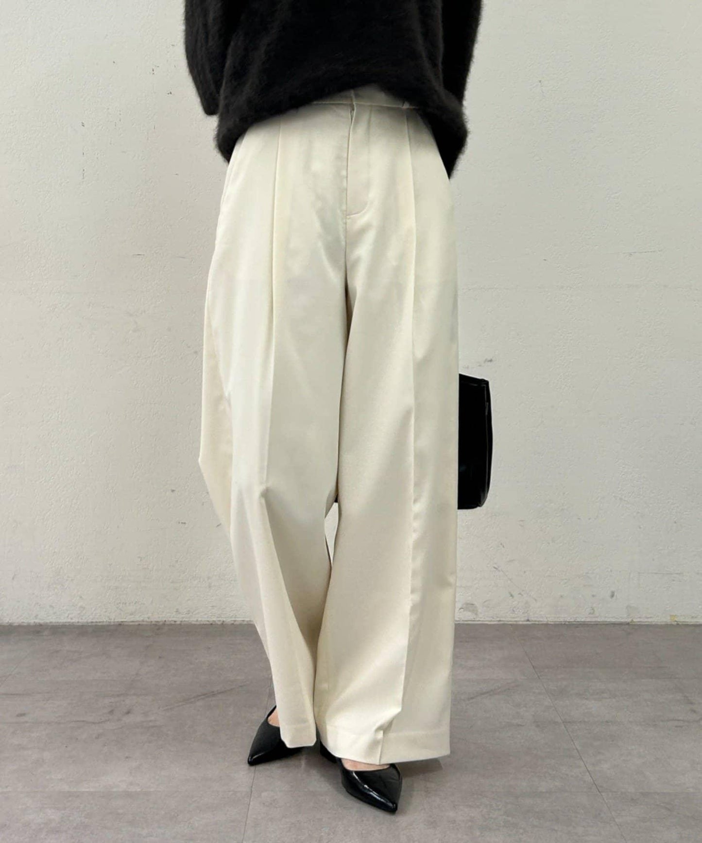 【Loungedress】直筒褶皺長褲