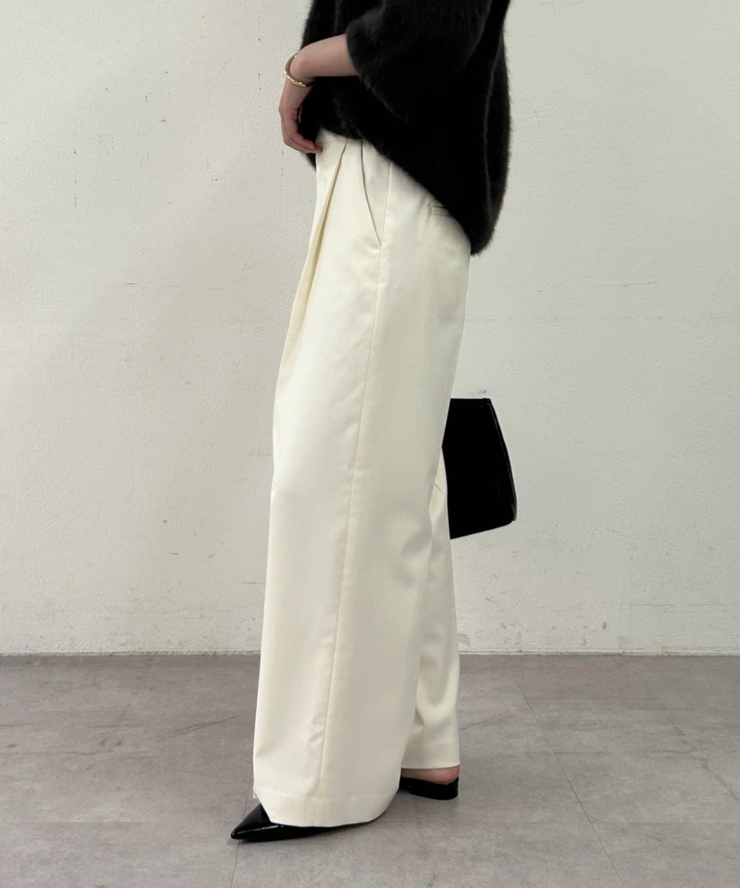【Loungedress】直筒褶皺長褲