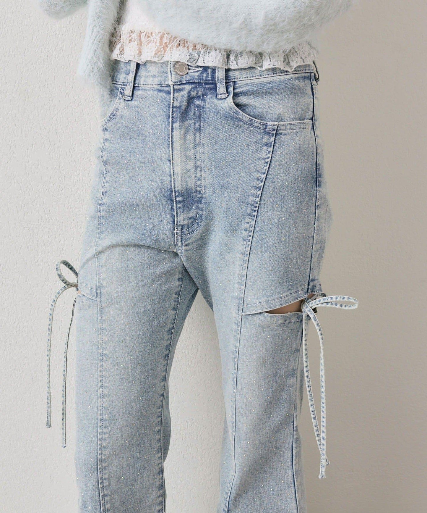 側開叉彈力牛仔褲Ver2