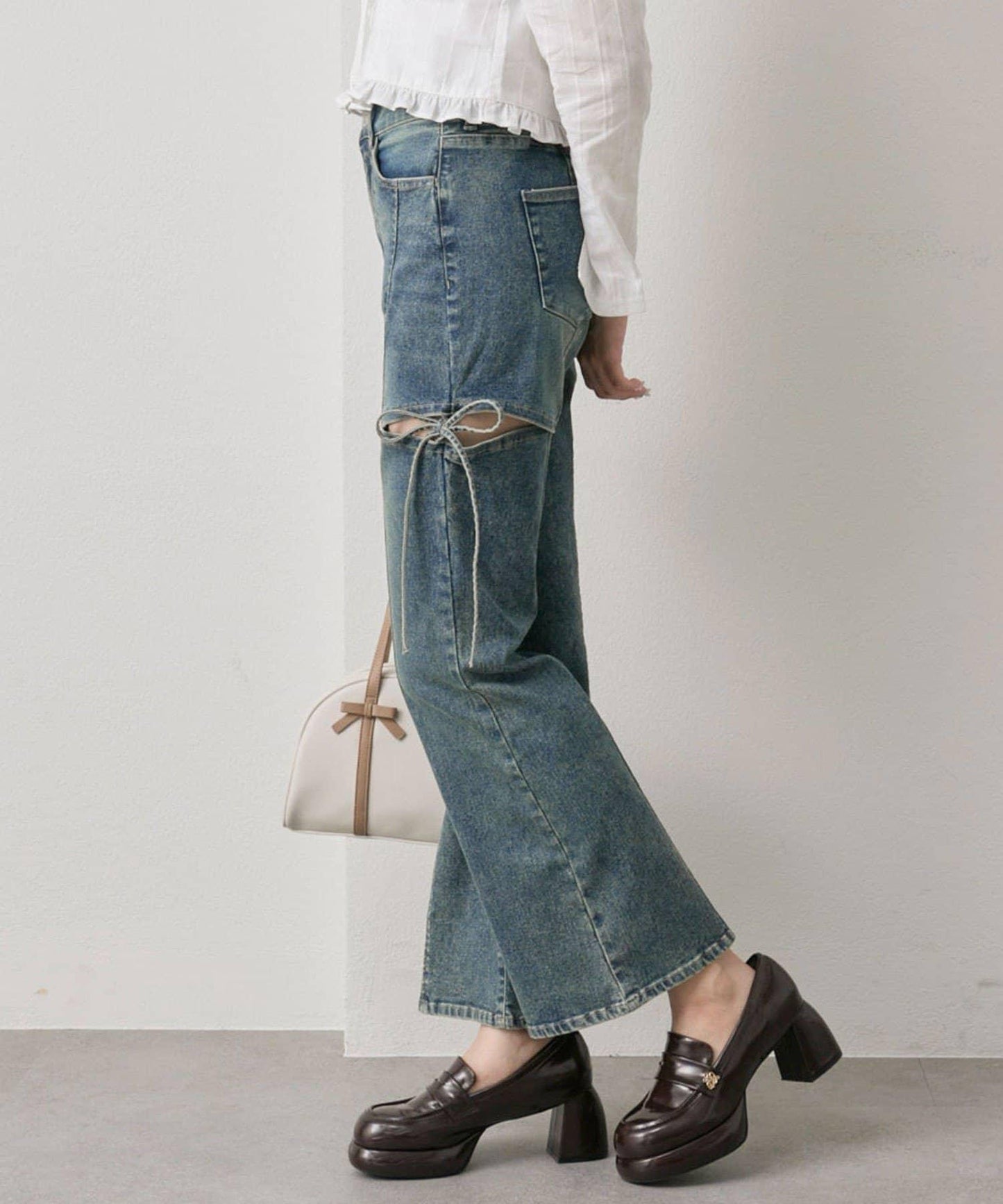 側開叉彈力牛仔褲Ver2