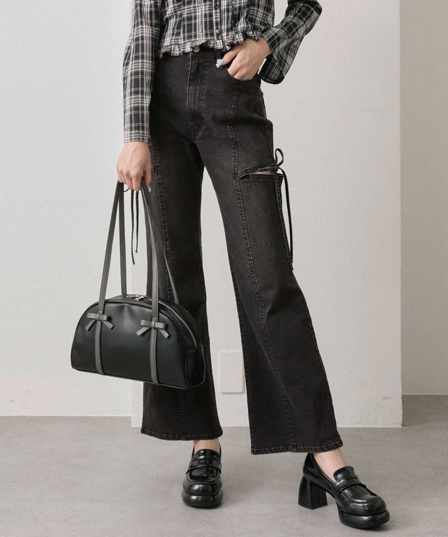 側開叉彈力牛仔褲Ver2