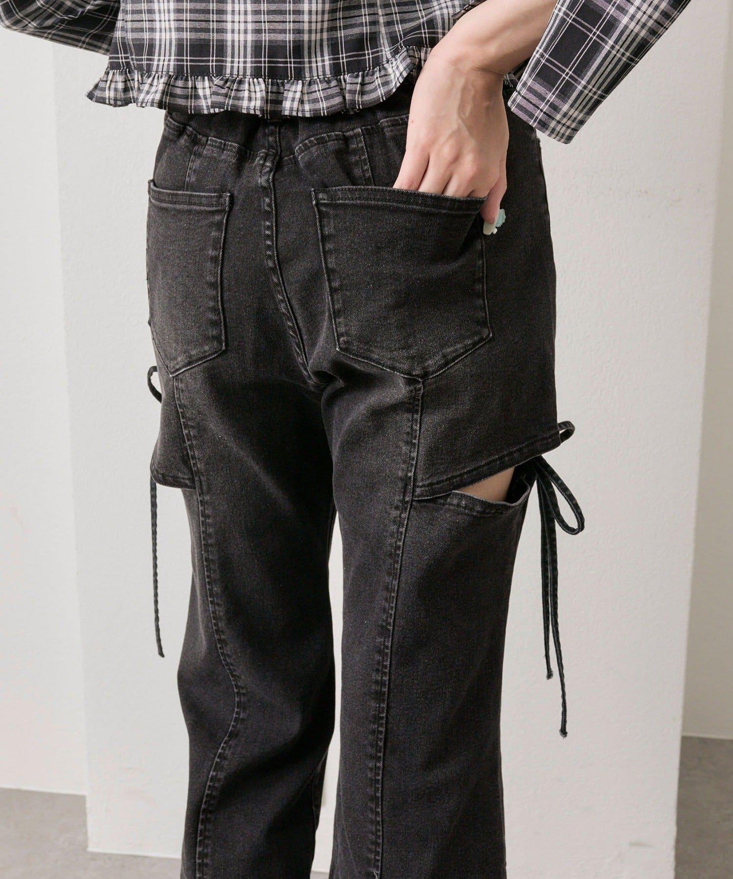 側開叉彈力牛仔褲Ver2