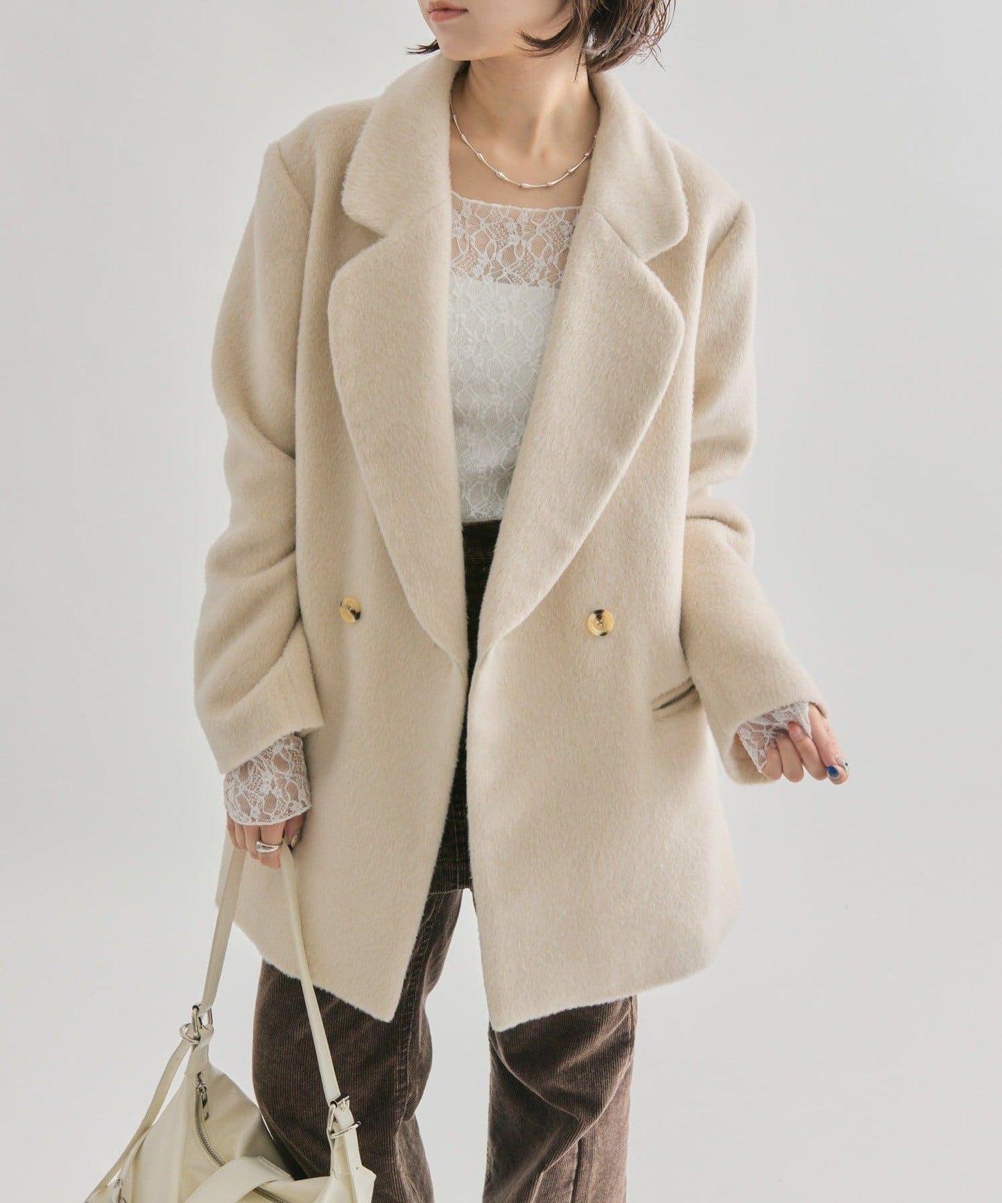 毛邊雙排扣西裝外套