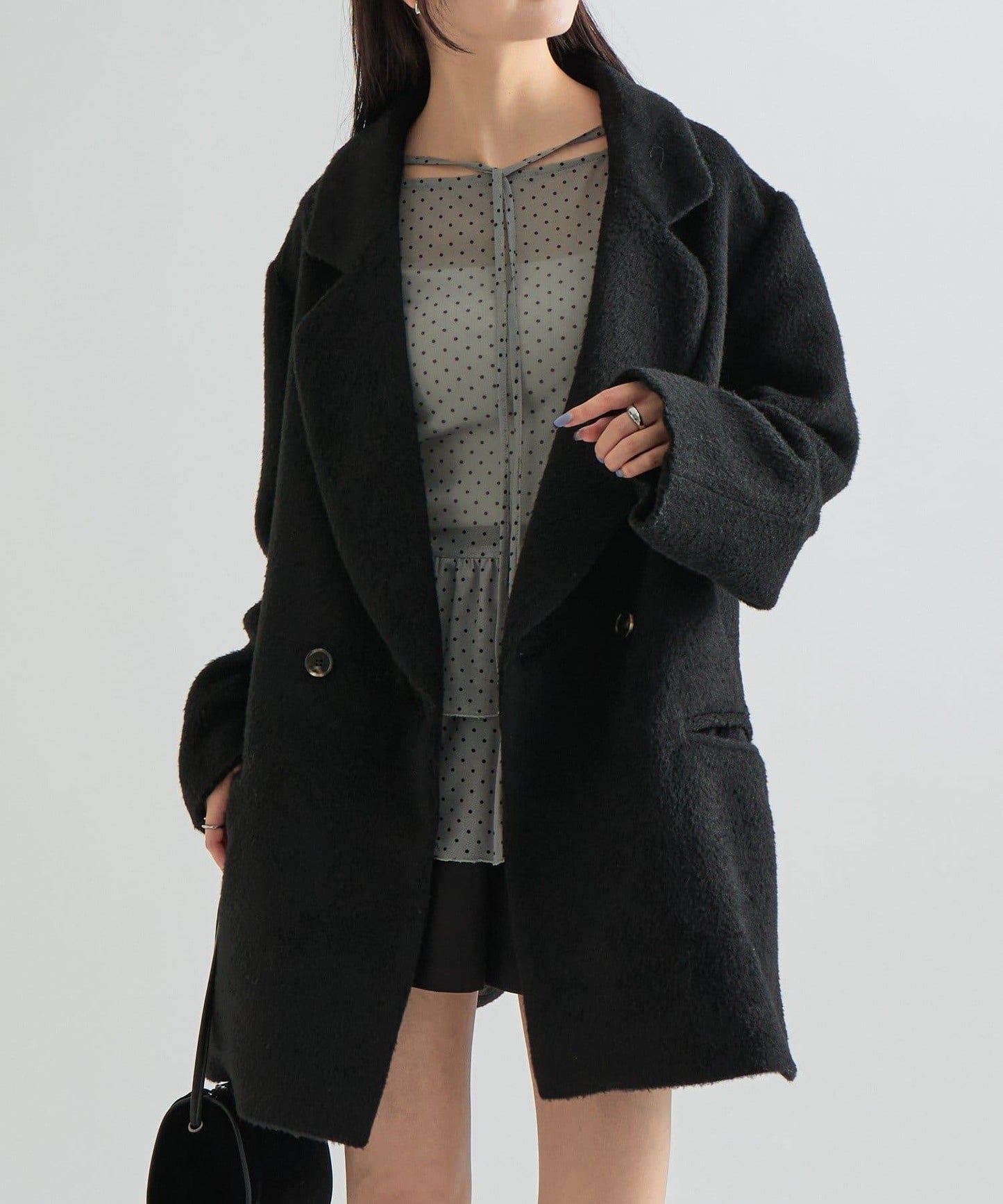 毛邊雙排扣西裝外套