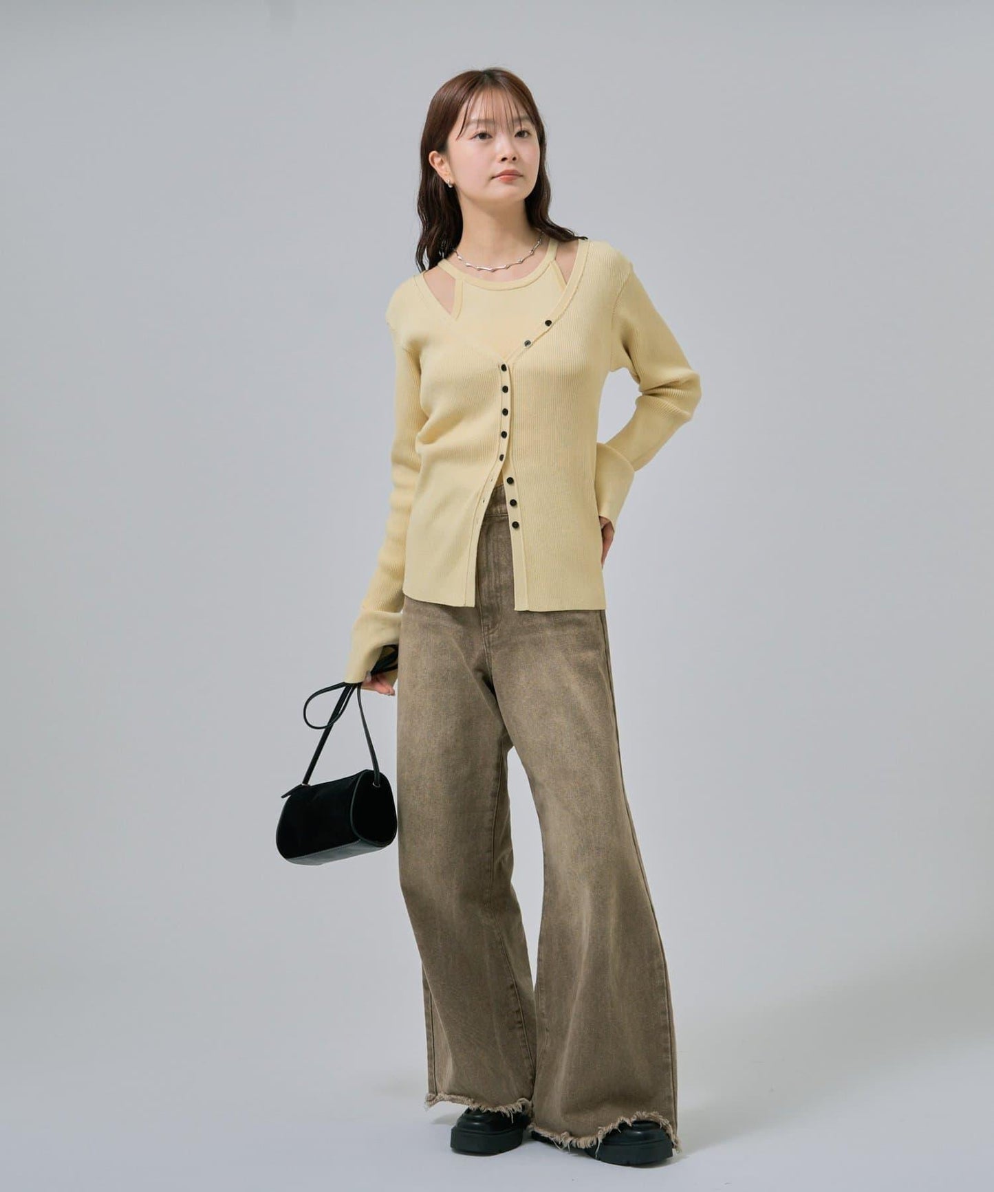 無袖針織開衫套裝