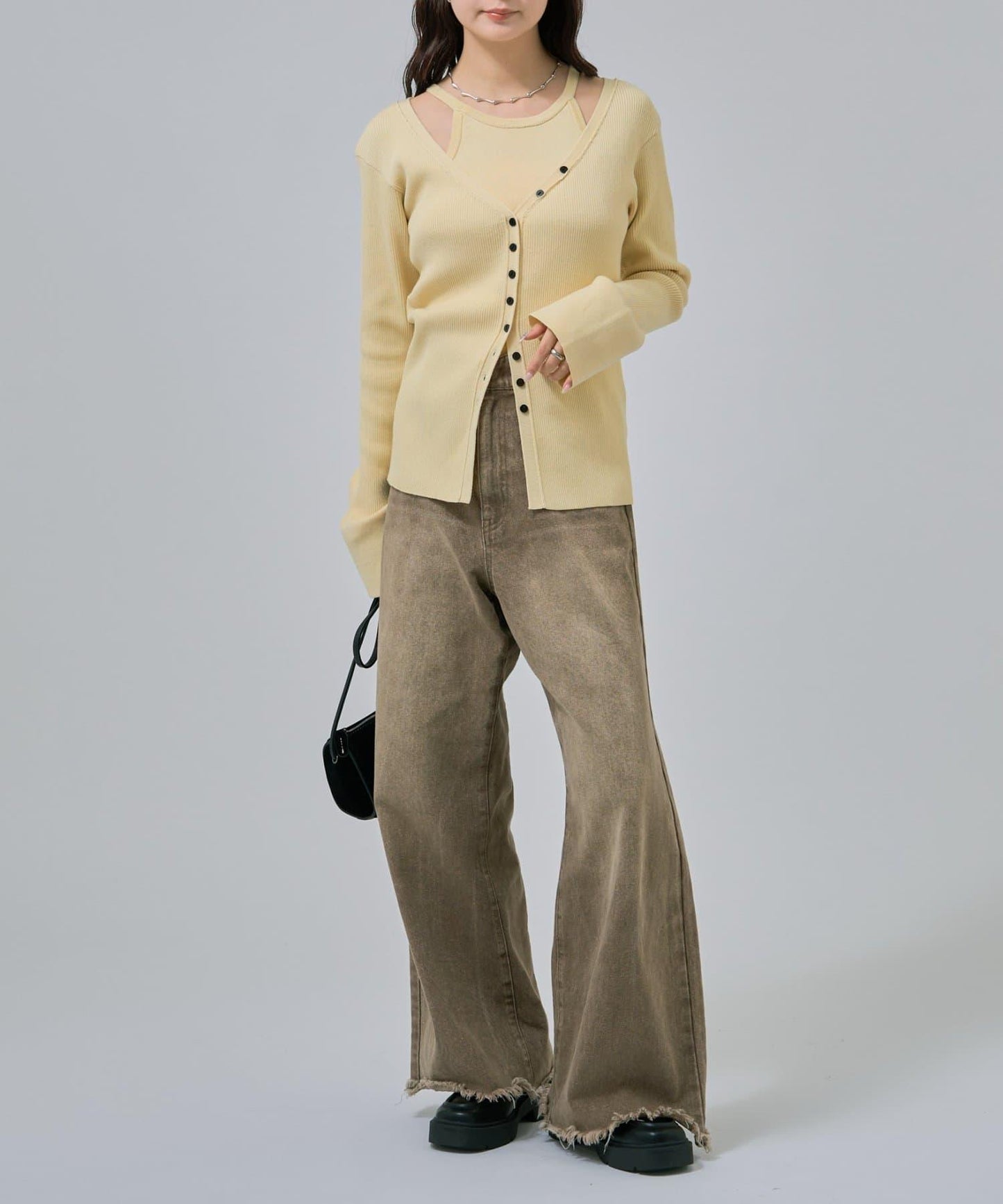 無袖針織開衫套裝