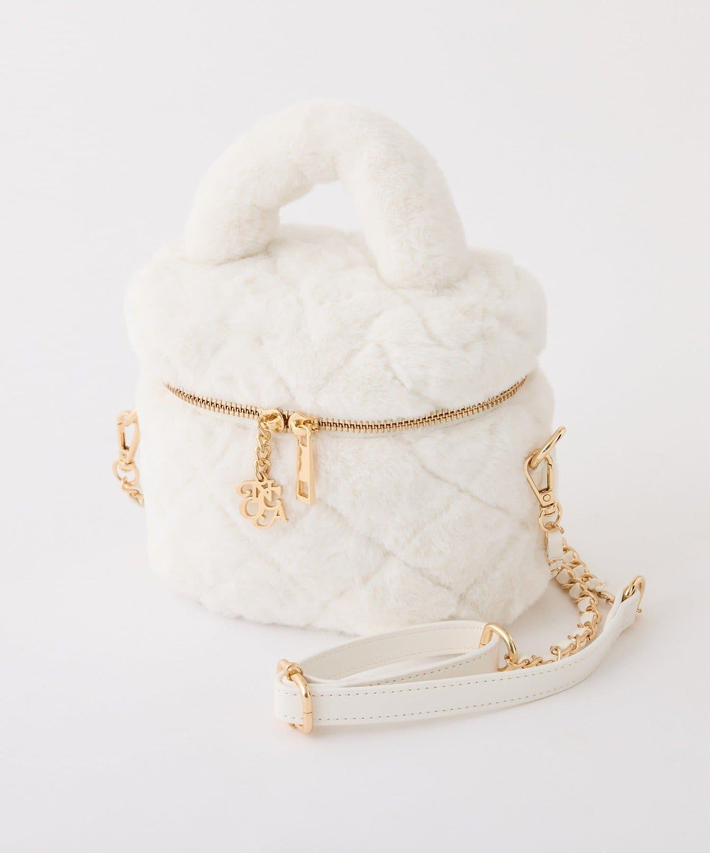 仿皮草絎縫化妝包