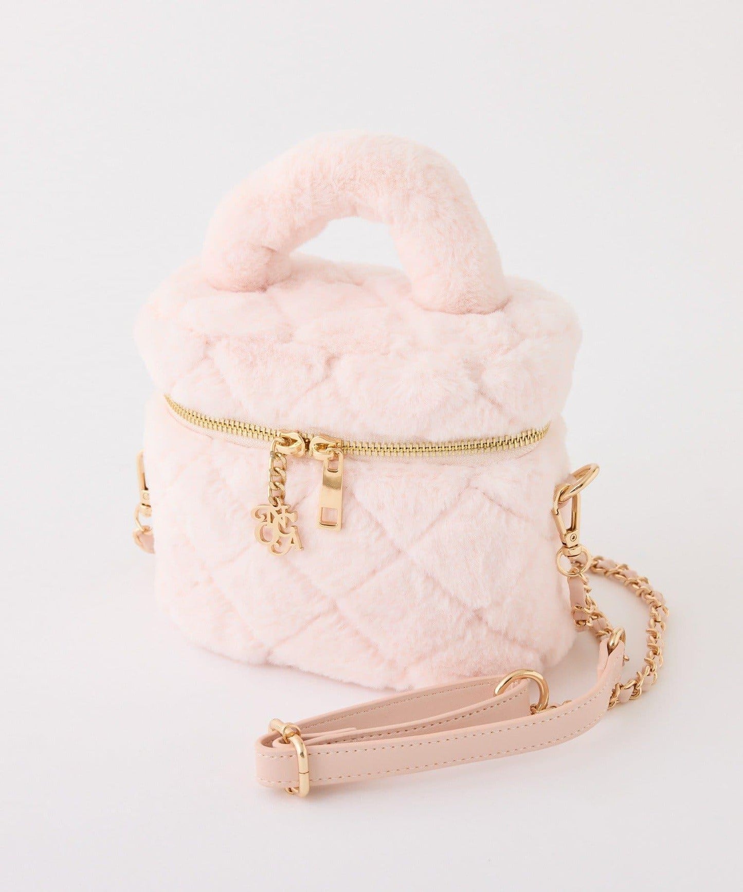 仿皮草絎縫化妝包